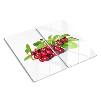 Planche à découper en verre Canneberges avec feuilles
