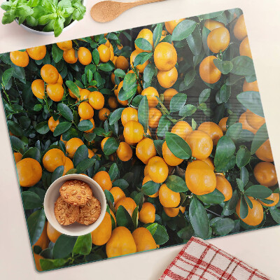 Planche à découper en verre Mandarines sur les branches
