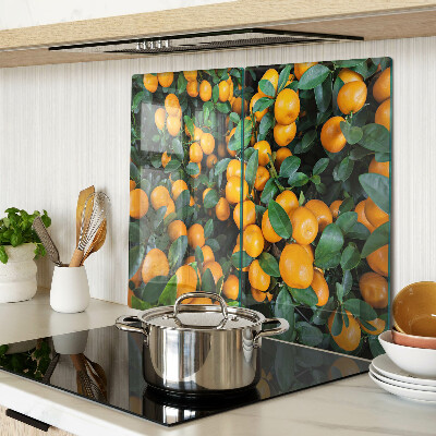 Planche à découper en verre Mandarines sur les branches