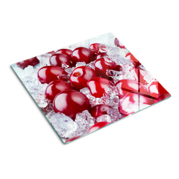Planche à découper verre Raisins rouges sur glace