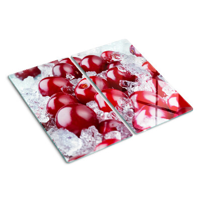Planche à découper verre Raisins rouges sur glace