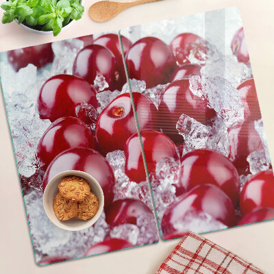 Planche à découper verre Raisins rouges sur glace