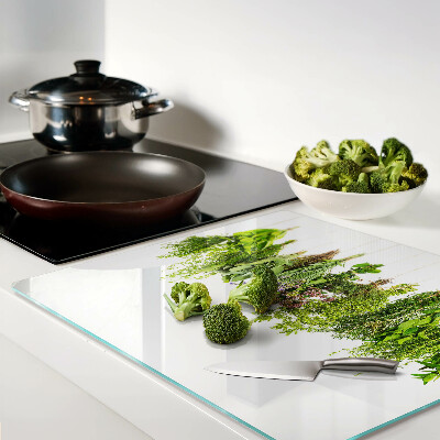 Planche à découper en verre Herbes suspendues à une ficelle