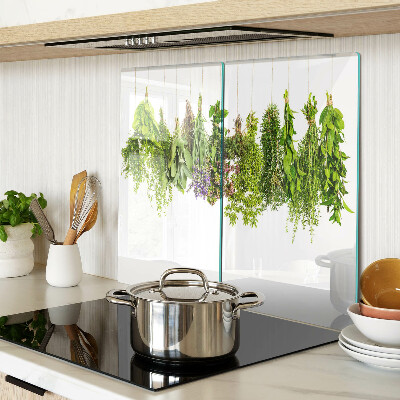 Planche à découper en verre Herbes suspendues à une ficelle