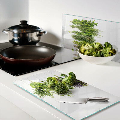 Planche à découper en verre Herbes suspendues à une ficelle