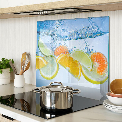 Planche à découper verre Agrumes dans l'eau