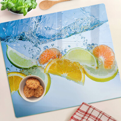 Planche à découper verre Agrumes dans l'eau