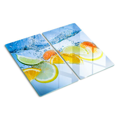 Planche à découper verre Agrumes dans l'eau