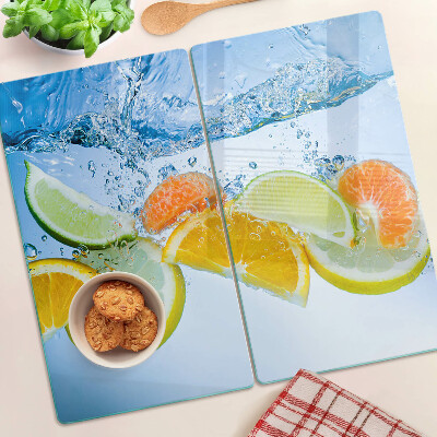 Planche à découper verre Agrumes dans l'eau