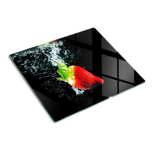 Planche à découper verre Fraise dans l'eau