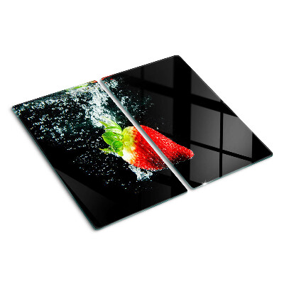 Planche à découper verre Fraise dans l'eau