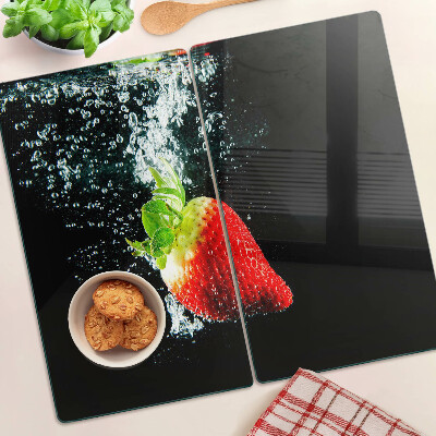 Planche à découper verre Fraise dans l'eau