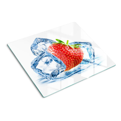 Planche à découper en verre Fraise dans la glace