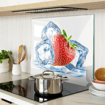 Planche à découper en verre Fraise dans la glace