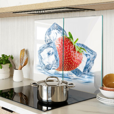 Planche à découper en verre Fraise dans la glace