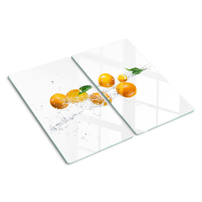 Planche à découper verre Agrumes avec de l'eau