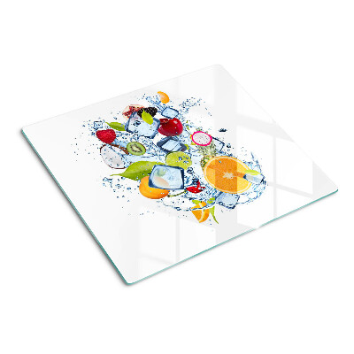 Planche à découper en verre Fruits et glace