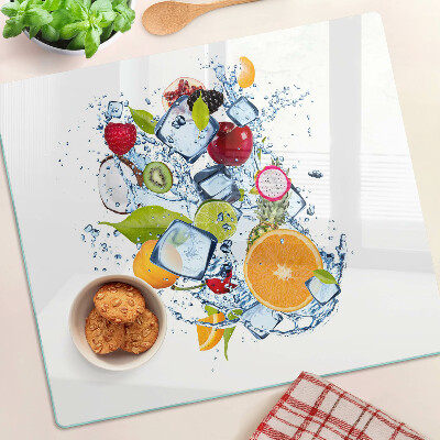 Planche à découper en verre Fruits et glace