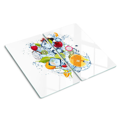 Planche à découper en verre Fruits et glace