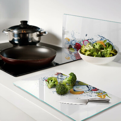 Planche à découper en verre Fruits et glace