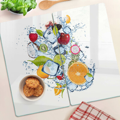 Planche à découper en verre Fruits et glace