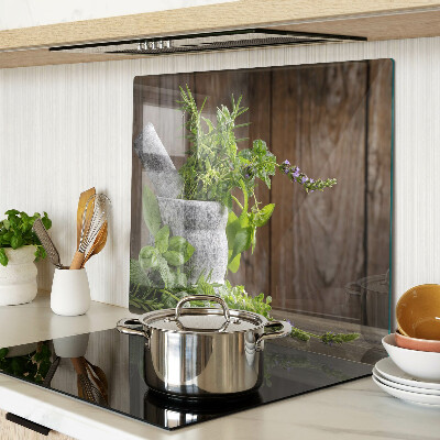Planche à découper verre Herbes en pot