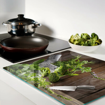 Planche à découper verre Herbes en pot
