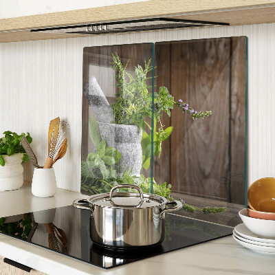 Planche à découper verre Herbes en pot