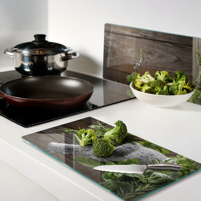 Planche à découper verre Herbes en pot