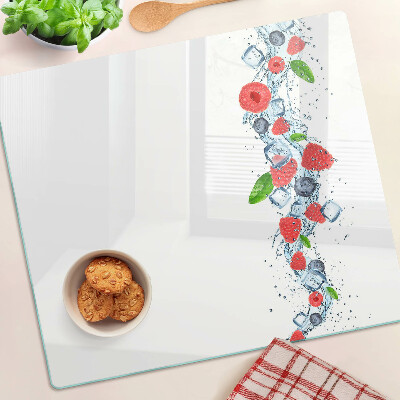 Planche à découper verre Motif floral avec des baies