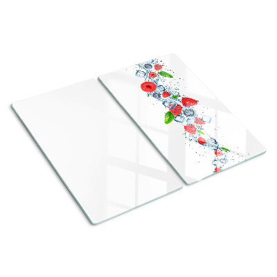 Planche à découper verre Motif floral avec des baies
