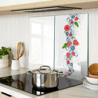 Planche à découper verre Motif floral avec des baies