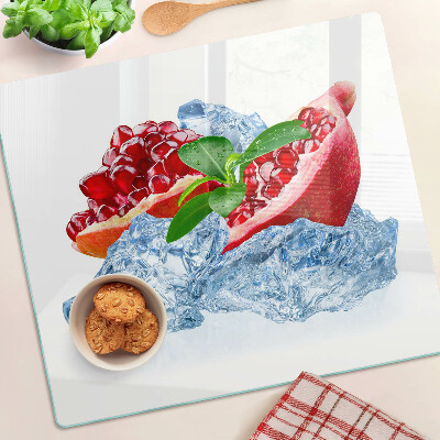Planche à découper verre Grenade et glace