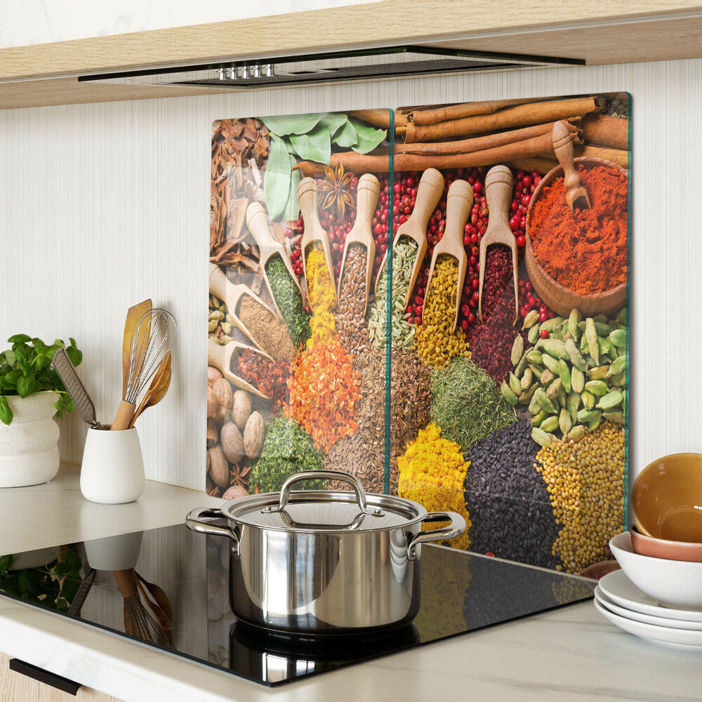 Tulup 100x50cm Crédence de cuisine sur verre sécurité:- Nourriture boissons - Légumes Épices