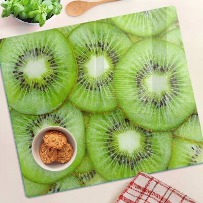 Planche à découper verre tranches de kiwi