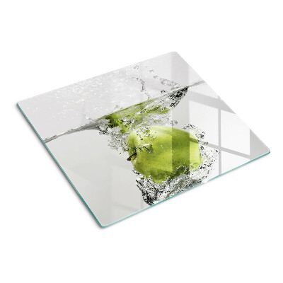 Planche à découper verre Pomme verte dans l'eau