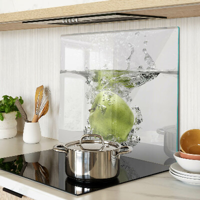 Planche à découper verre Pomme verte dans l'eau