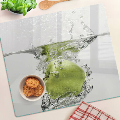 Planche à découper verre Pomme verte dans l'eau