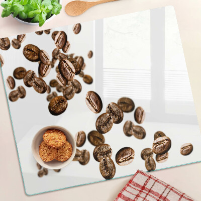 Planche à découper en verre Grains de café en mouvement