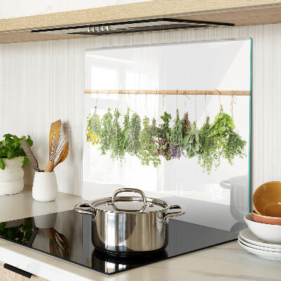 Planche à découper en verre Herbes séchées sur une ficelle