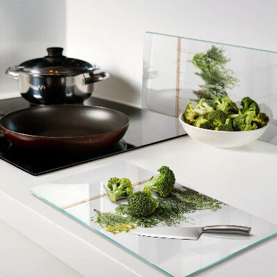 Planche à découper en verre Herbes séchées sur une ficelle