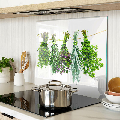 Planche à découper verre Herbes séchées sur une ficelle