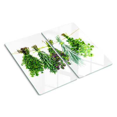 Planche à découper verre Herbes séchées sur une ficelle
