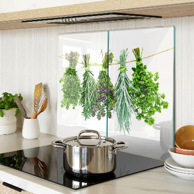 Planche à découper verre Herbes séchées sur une ficelle