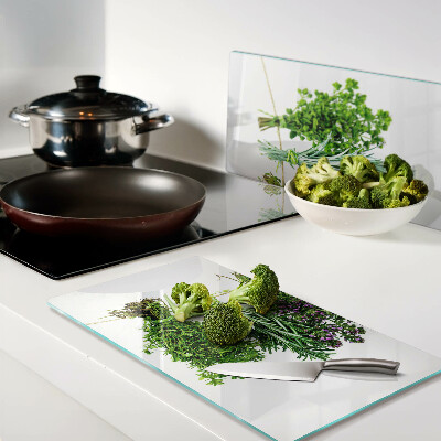 Planche à découper verre Herbes séchées sur une ficelle