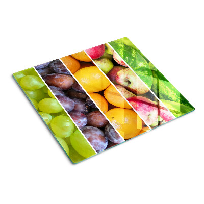 Planche à découper verre Fruits aux couleurs de l'arc-en-ciel