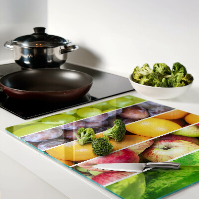 Planche à découper verre Fruits aux couleurs de l'arc-en-ciel