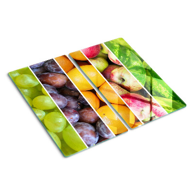 Planche à découper verre Fruits aux couleurs de l'arc-en-ciel
