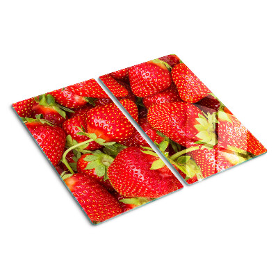 Planche à découper en verre Des fraises en arrière-plan