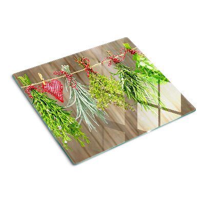 Planche à découper verre Herbes sur une ficelle
